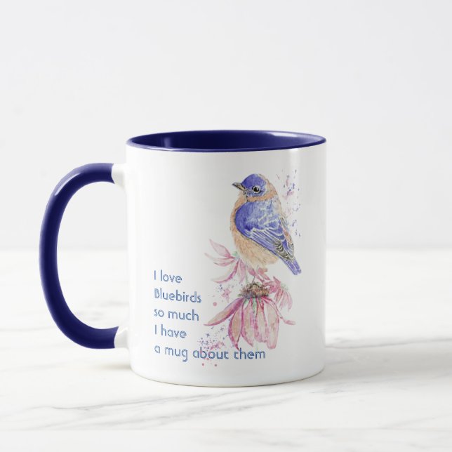 Caneca Adoro Pássaros Bluebird Garden Citação Tão Diverti (Esquerda)