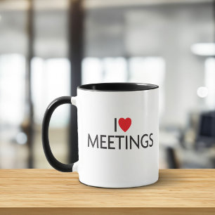 Caneca Adoro Reuniões Mug