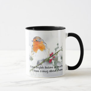 Caneca Adoro Robin Pássaros Ingleses Tanto Que Eu Me Dive