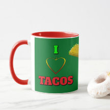 Adoro Tacos Pequeno Caminhão de Taco Amarelo