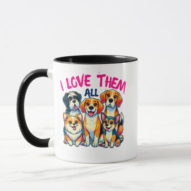 Caneca Adoro todos os donos de cães Pet Lover (Esquerda)