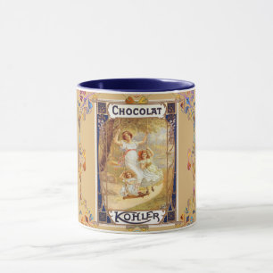 Caneca Adulto vitoriano com rótulo de cacau elegante