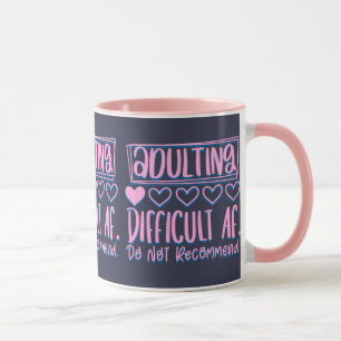 Caneca Adultos Engraçados Difíceis AF Não Recomendaria