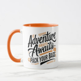 Caneca Adventure aguarda o pacote de suas Bolsas, Viagem