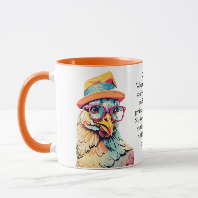 Caneca Advertência Engraçada De Galinha (Esquerda)