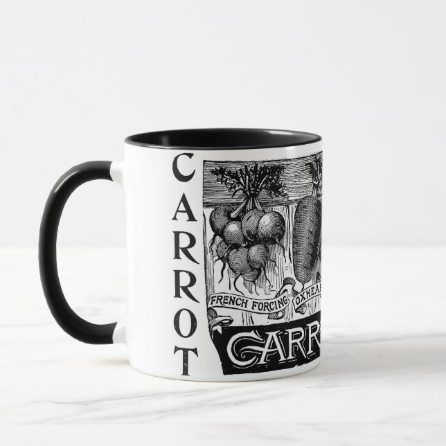 Caneca Adverter 4 cenouras de vintagem (Esquerda)