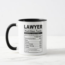 Advogado Gift Nutrition Facts Café Mug