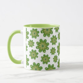 Caneca Aestética Bohemian Flower Geométrico Nome Verde