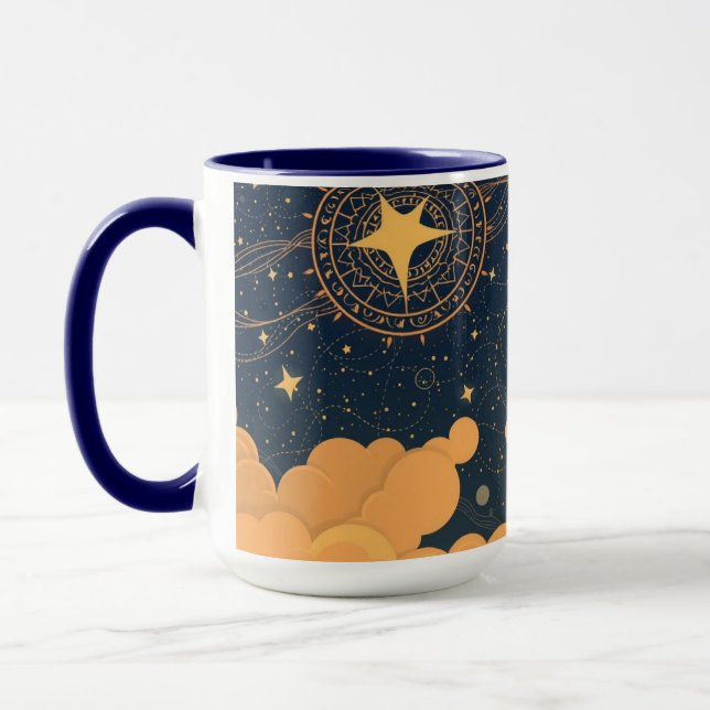 Caneca Aesthetic Neo-Deco Dreamer Starry Sky Coffee (Esquerda)