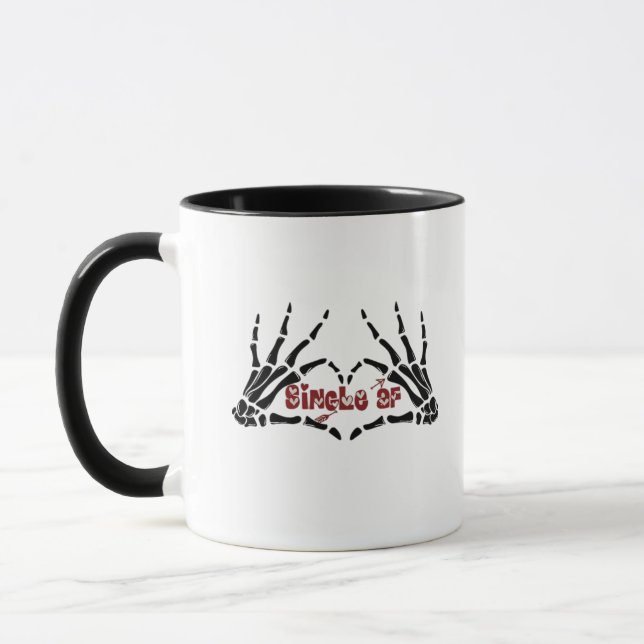 Caneca Af Skeleton Mãos Cardíaco Clássico (Esquerda)