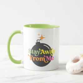 Caneca Afaste-Se De Mim, Bomba Engraçada, Citação Colorid