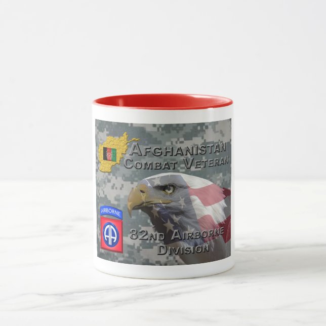 Caneca "Afeganistão Combate Veterano" - 82º Divis Aéreo (Centro)