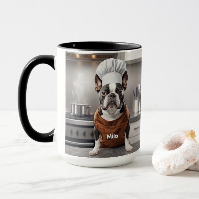 Caneca Affectionate Boston Terrier Personalized (Com Donut)