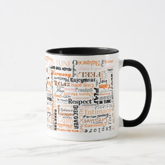Caneca Afirmações sacrais alaranjadas do positivo de