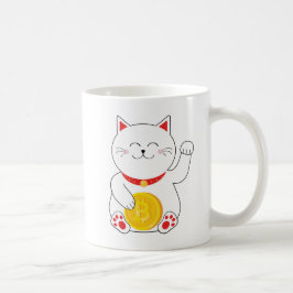 Caneca afortunada de Bitcoin do gato de Maneki