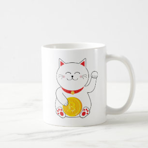 Caneca afortunada de Bitcoin do gato de Maneki
