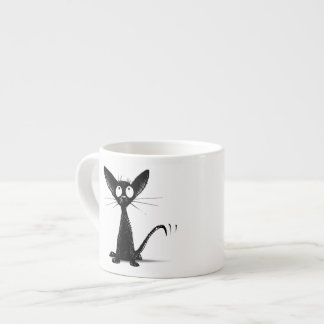 Caneca afortunada engraçada do café do gato preto