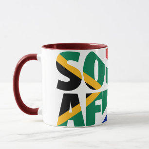 Caneca África do Sul enraíza o sul - bandeira africana