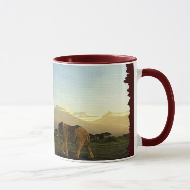 Caneca África Selvagem Amantes de Animais Grandes Cinco (Direita)
