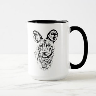 Caneca africana do cão selvagem - série de Áfri