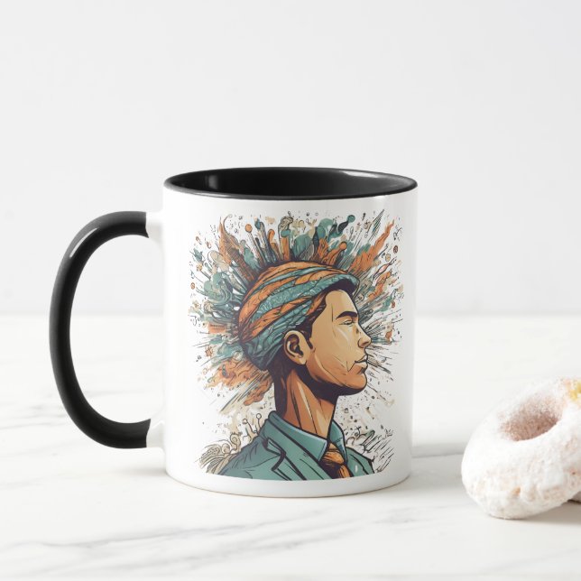 Caneca Afro Boho Queen - Colorida Artística (Com Donut)