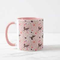 Afro Unicorn Coração e Padrão Cor-de-Rosa Estrela
