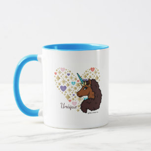 Caneca Afro Unicorn   Design de Coração Único