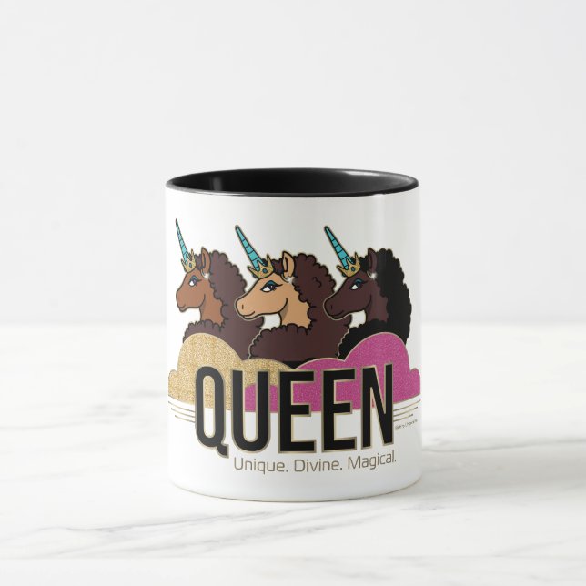 Caneca Afro Unicorn Queen Trio Design (Centro)