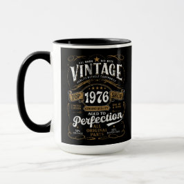 Caneca Aged To Perfection Vintage 1976 Birthday 50th  