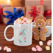 Agnome de Natal Alegre com Bolinhas Lindas Café