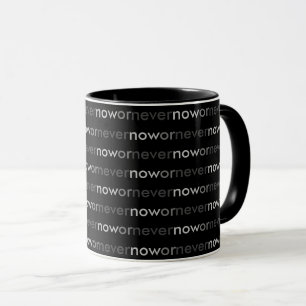 Caneca Agora ou Nunca Desaparecendo Citação para Procrast