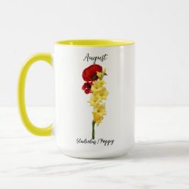 Caneca Agosto Birte Flor Gladiolus e Poppy