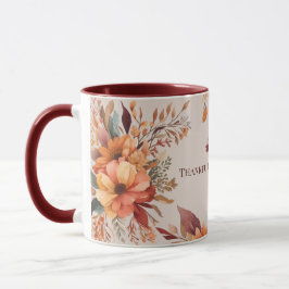 Caneca Agradecido abençoado Floral Dia de Ação de Graças