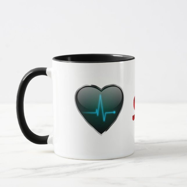 Caneca Agradecimento a Enfermeira e Médico Coração com Du (Esquerda)