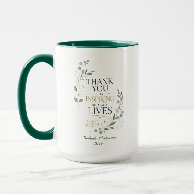 Caneca Agradecimento Professor Nome Personalizado Aposent (Esquerda)