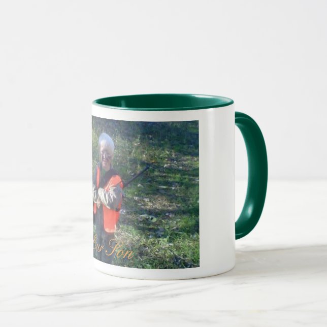 Caneca Agrida, 11 onças, combinado, foto do desenhista, (Frente Esquerda)