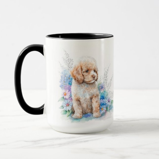 CANECA ÁGUA ADORÁVEL APRICOT POODLE FRANCÊS (Esquerda)
