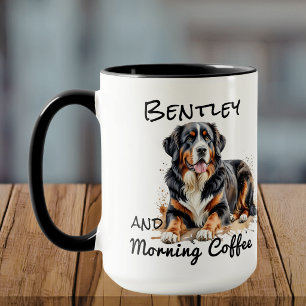 Caneca  Água Pet Aquarela Marrons Bernese PERSONALIZAR