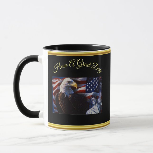 Caneca Águia americana uma estátua da liberdade uma (Esquerda)