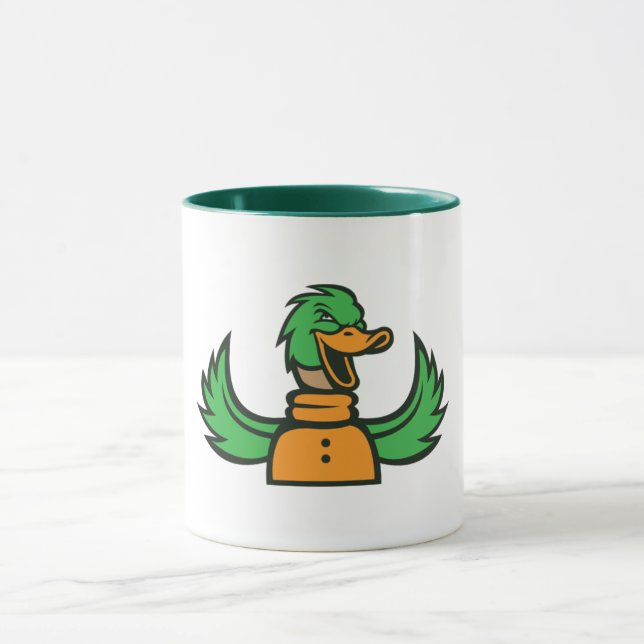 Caneca Águia azul feroz - Mascote de águia-velha e modern (Centro)