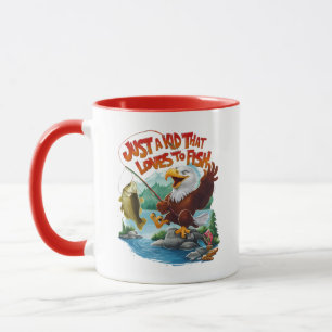 Caneca Águia Balda Majestosa com Peixe Fresco em Perch Ro