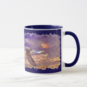 Caneca Águia Balda Voadora e Arte da Vida Selvagem do Céu