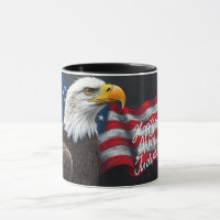 Águia-careca com a Bandeira Americana Arte de 4 de