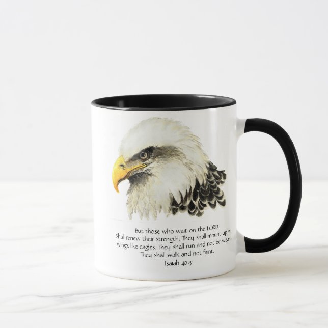 Caneca Águia - Inspirativa - Escritura - Eles que esperam (Direita)