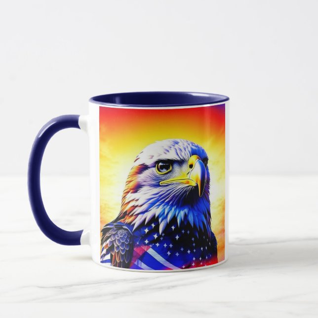 Caneca Águia Patriótica e Pai Personalizado de Bandeira A (Esquerda)