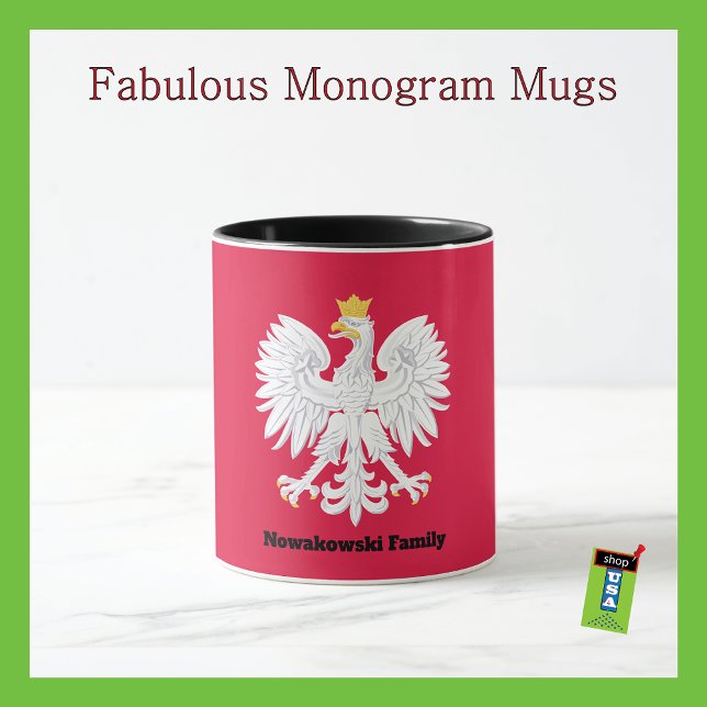 Caneca Águia polonesa 🦅 Polski Polônia Red Crest (Criador carregado)