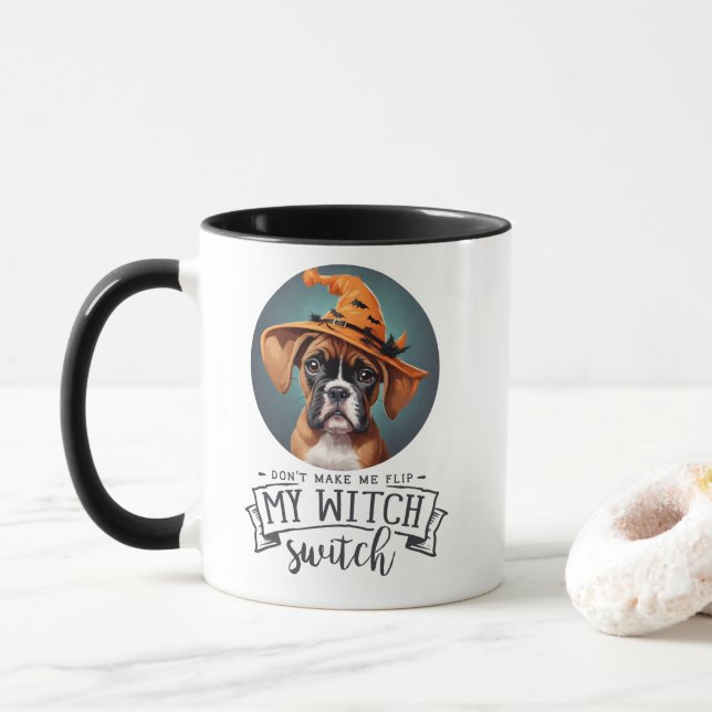 Caneca AI gerada| Boxer| Bruxa de Halloween (Com Donut)