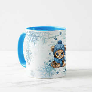 Caneca AI gerada Leopardo-de-raça Inverno