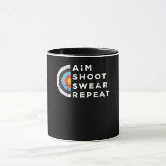Caneca Aim Shoot Swear Repete Archery Archery Archery Gif