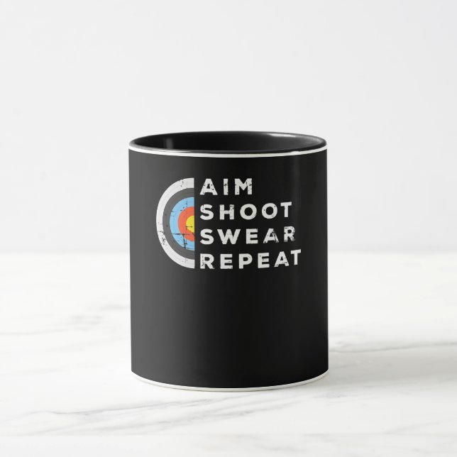Caneca Aim Shoot Swear Repete Archery Archery Archery Gif (Centro)
